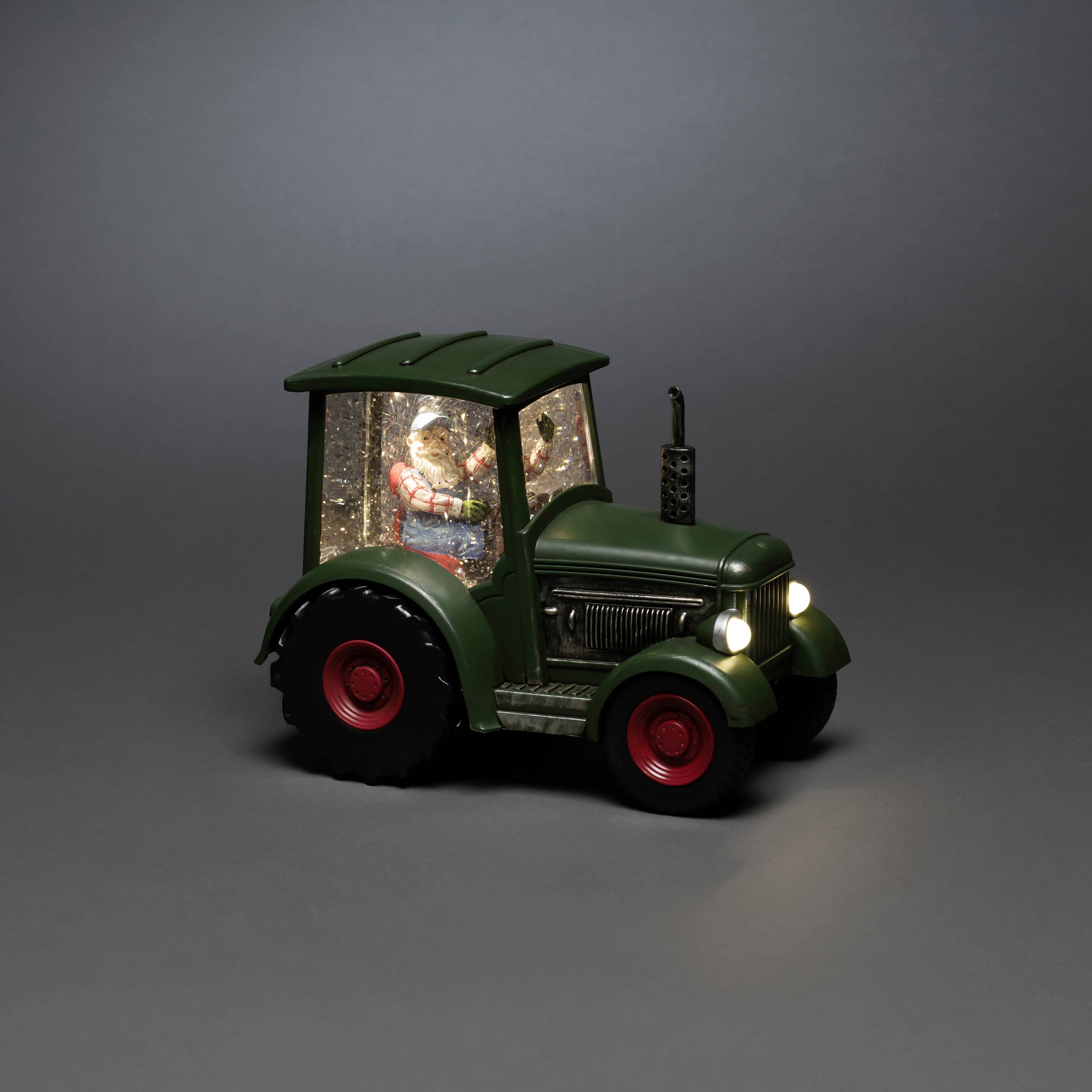 Konstsmide 4385-900 LED-Szenerie Traktor Warmweiß, Mehrfarbig LED Grün beschneit, mit Wasser gefüllt, Timer, mit Schalter