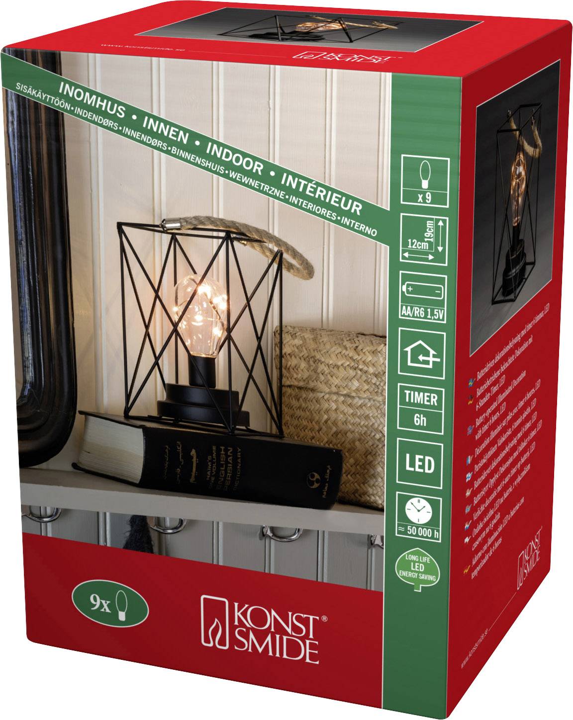 Konstsmide 1816-780 LED-Szenerie LED Schwarz mit Schalter, Timer