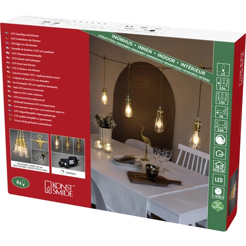 Konstsmide 2363-800 Party-Lichterkette Innen EEK: F (A - G) netzbetrieben Anzahl Leuchtmittel 8 Glühlampe, LED Beleuchtete Länge Konstsmide 2363-800 Party-Lichterkette Innen EEK: F (A - G) netzbetrieben Anzahl Leuchtmittel 8 Glühlampe, LED Beleuchtete Länge