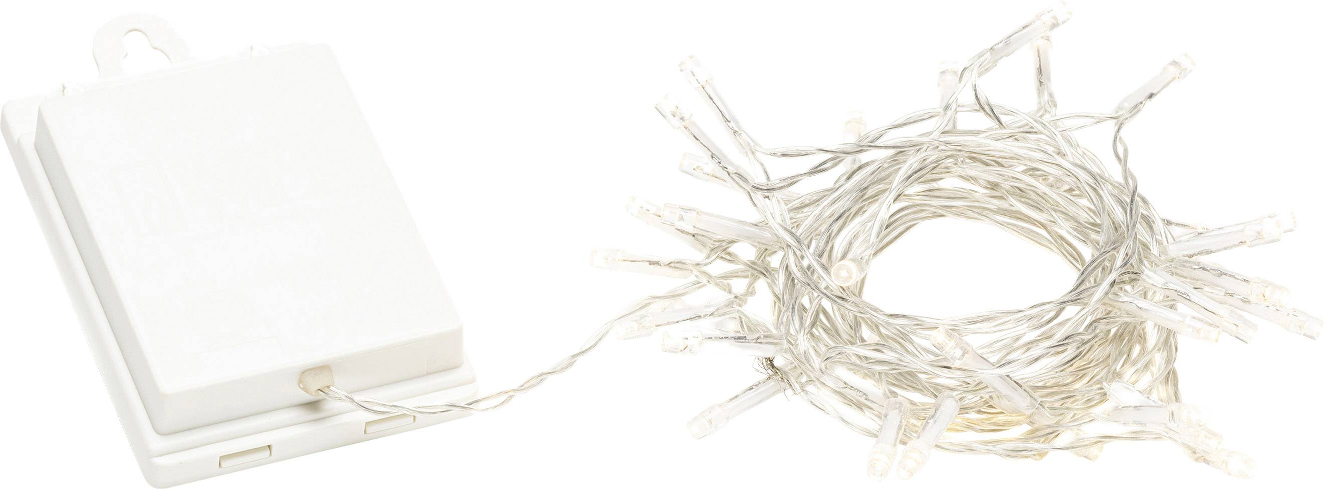 Konstsmide 3724-103 Mini-Lichterkette Außen batteriebetrieben Anzahl Leuchtmittel 20 LED Warmweiß Beleuchtete Länge: 1.9m Timer