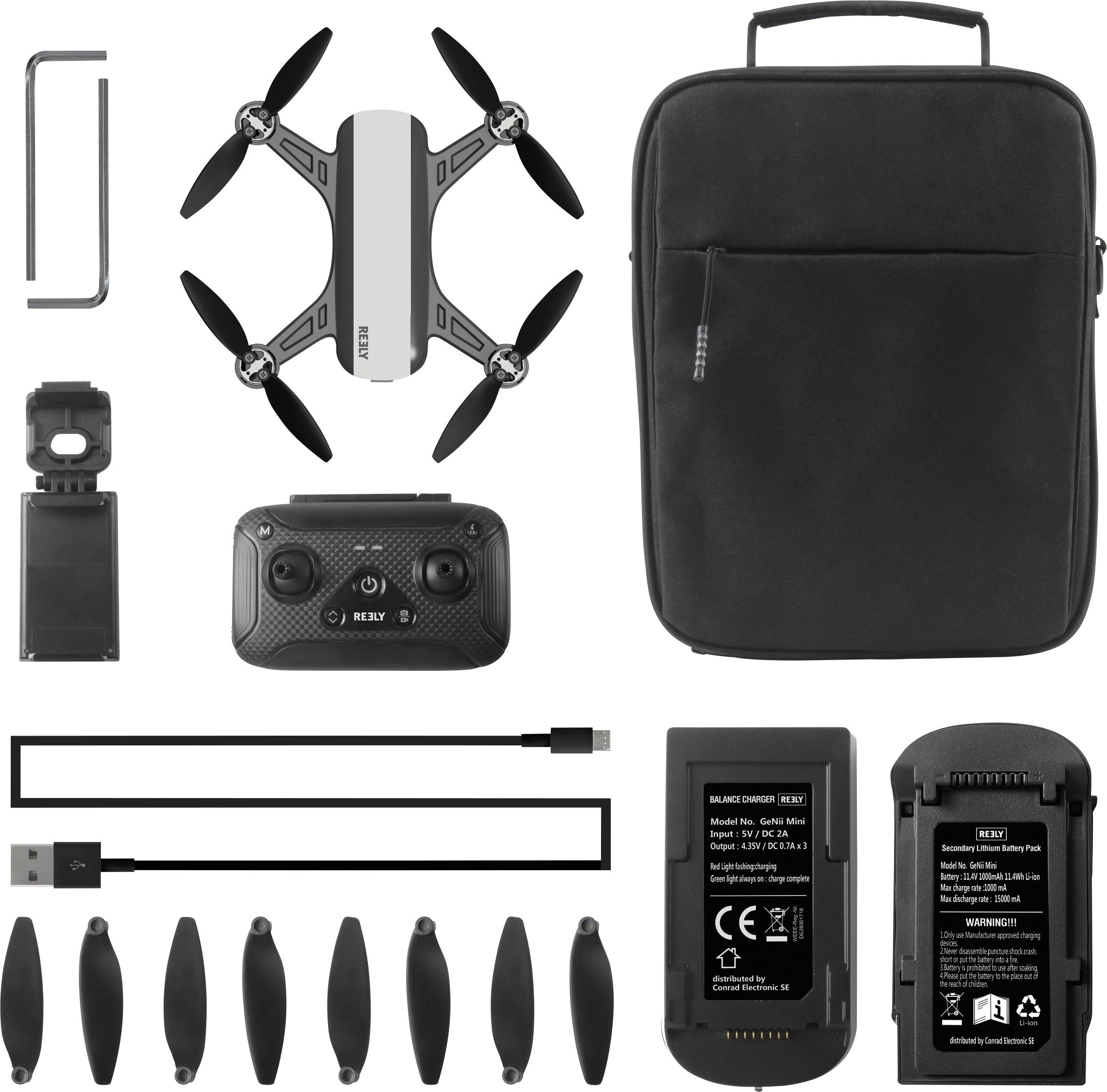 Reely GeNii Mini Quadrocopter RtF Kameraflug Weiß-Grau