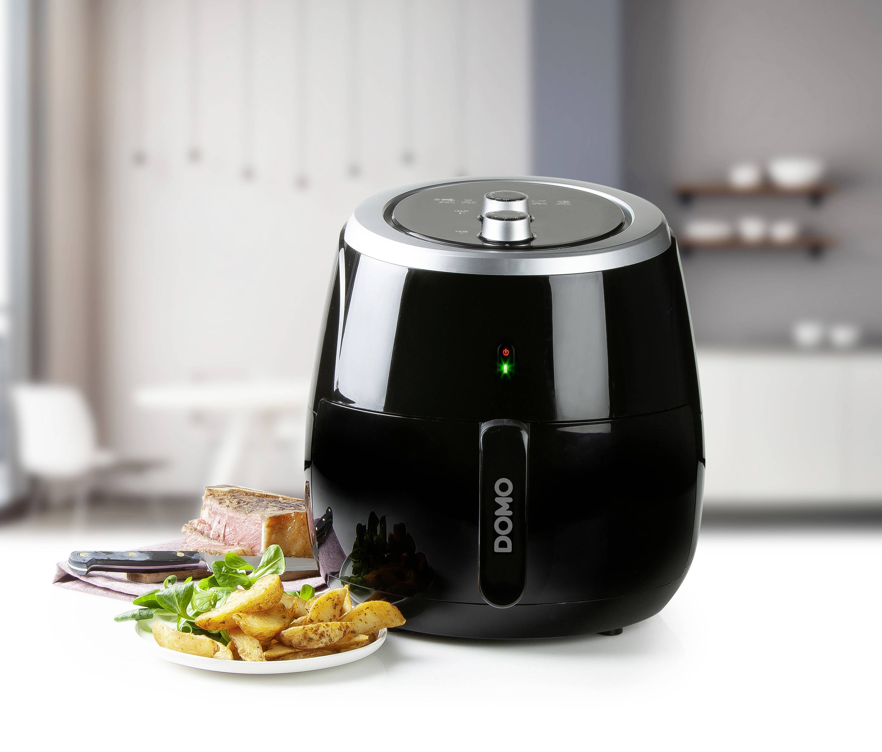 DOMO Deli-Freyer XXL Fritteuse Timerfunktion, mit Display, Cool-Touch-Gehäuse, Antihaftbeschichtung