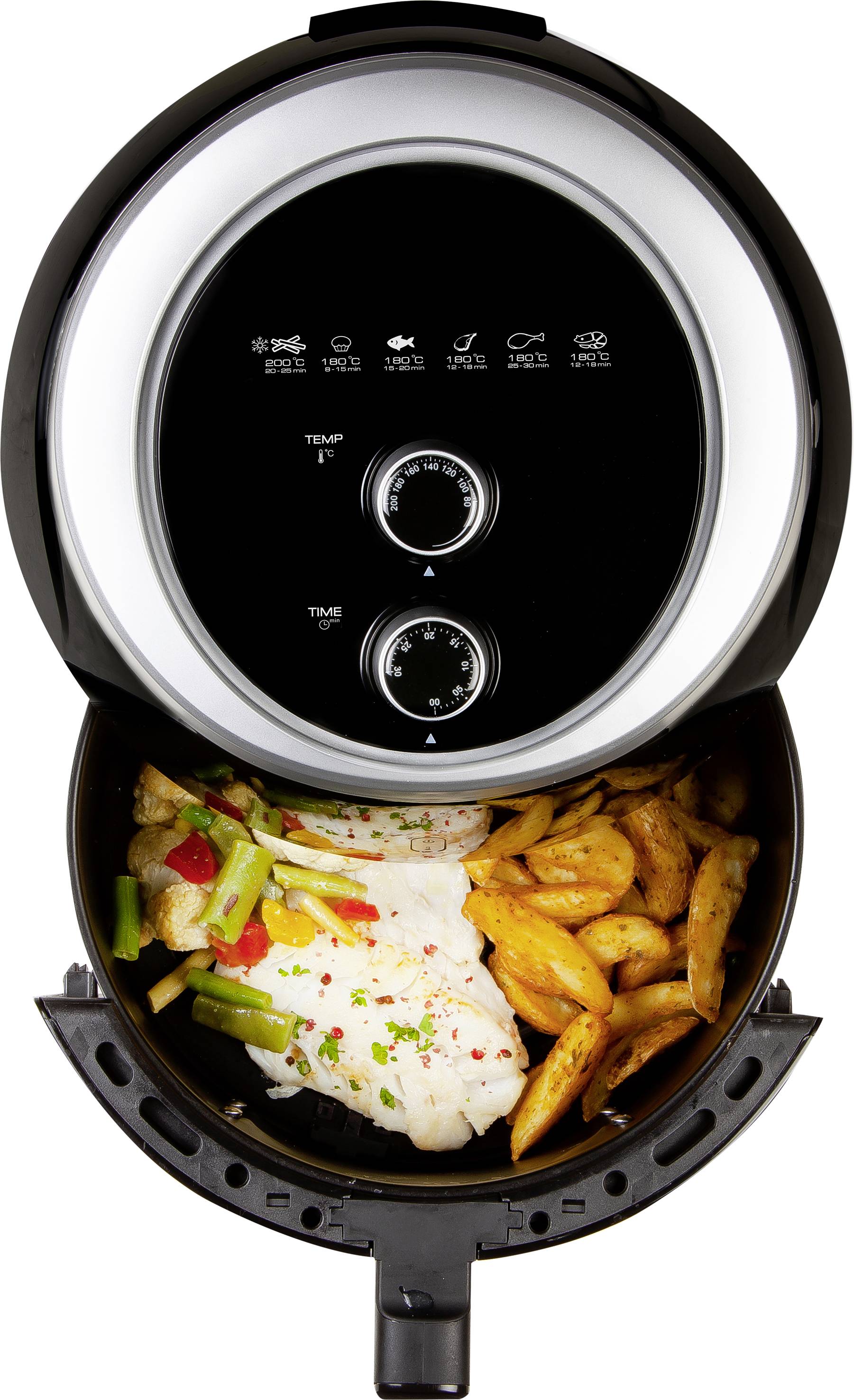 DOMO Deli-Freyer XXL Fritteuse Timerfunktion, mit Display, Cool-Touch-Gehäuse, Antihaftbeschichtung, Überhitzungsschutz Schwarz