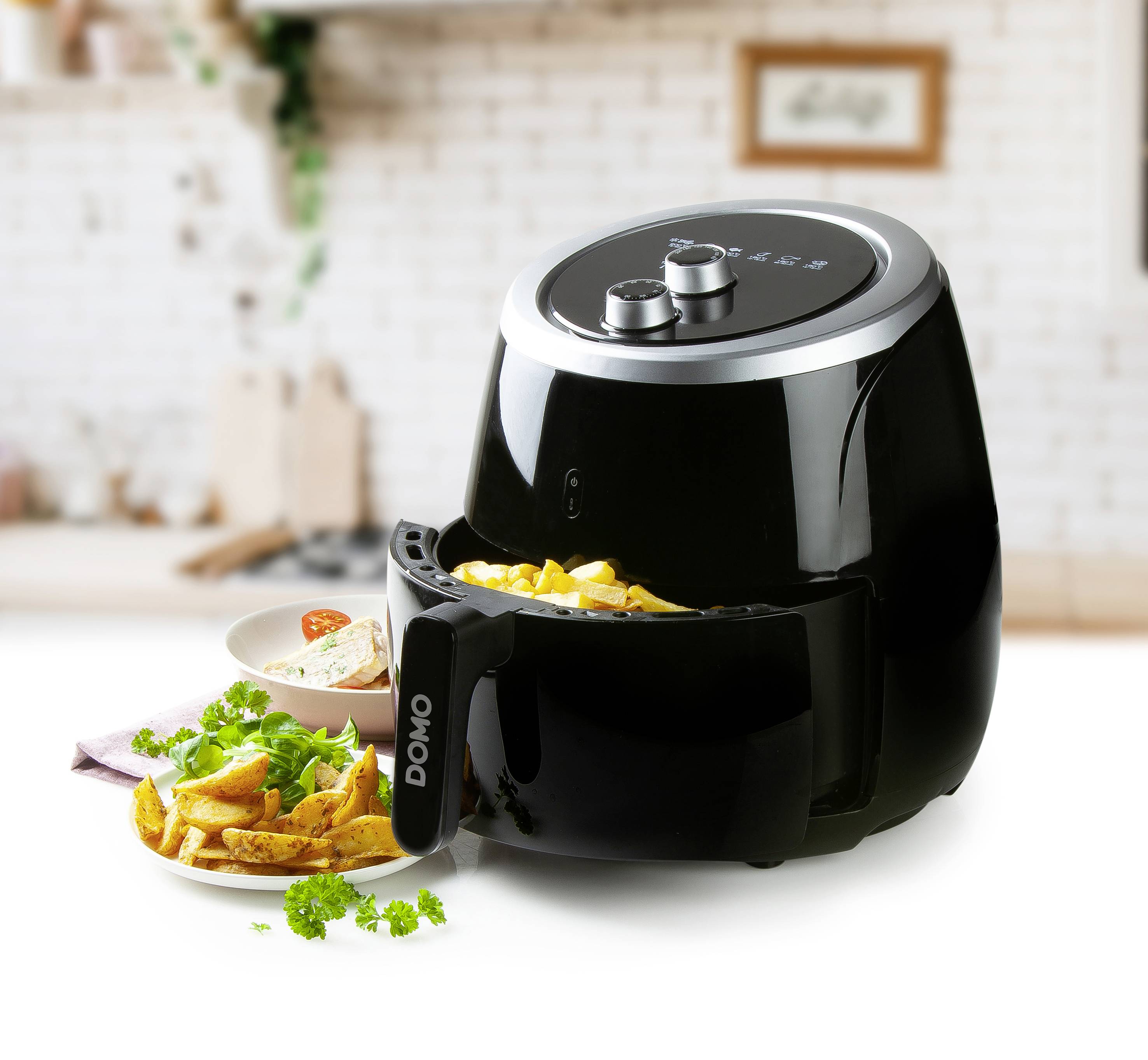 DOMO Deli-Freyer XXL Fritteuse Timerfunktion, mit Display, Cool-Touch-Gehäuse, Antihaftbeschichtung