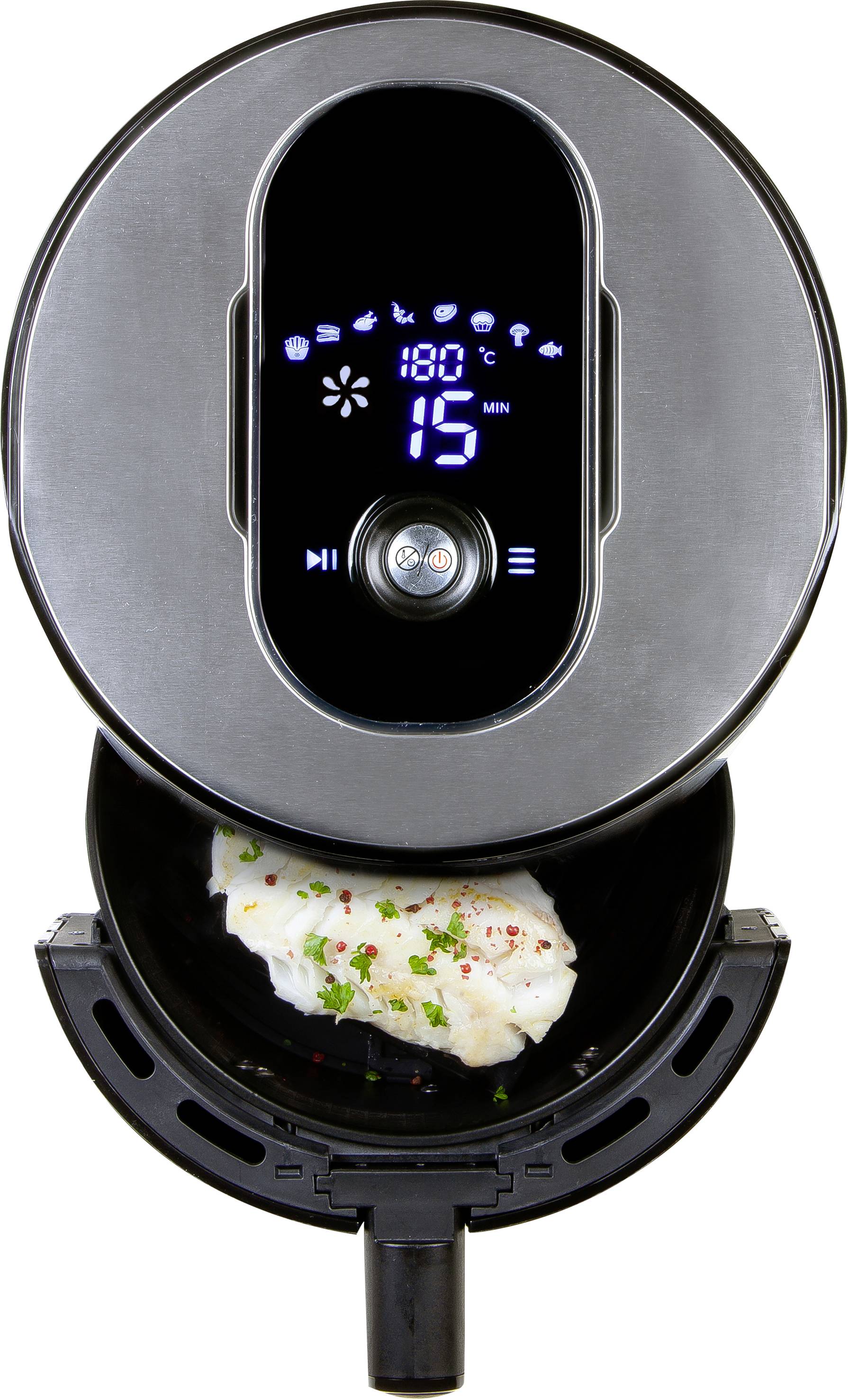 DOMO Deli-Freyer XXL Fritteuse Timerfunktion, mit Display, Cool-Touch-Gehäuse, Antihaftbeschichtung, Überhitzungsschutz Schwarz