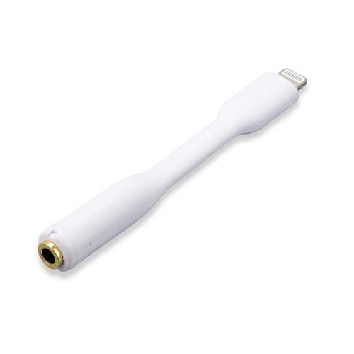 Renkforce Apple iPad/iPhone/iPod Câble adaptateur [1x Dock mâle Lightning - 1x Jack femelle 3.5 mm contact or] 0.84 m blanc