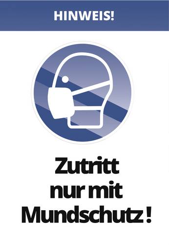 Cimco 182832 Warnaufsteller Zutritt nur mit Mundschutz! (B x H) 297mm x 420mm 1St.