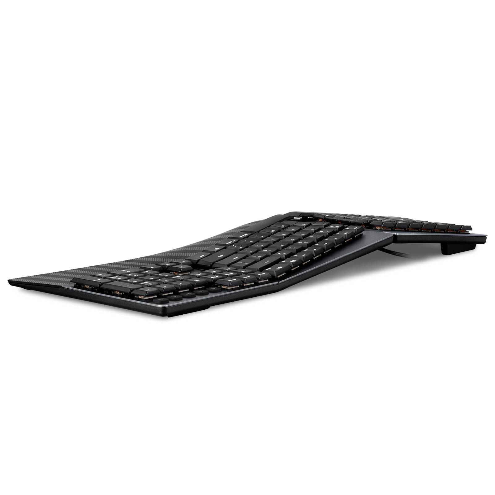 Perixx PERIBOARD-535 BL DE USB Tastatur Deutsch, QWERTZ Schwarz Ergonomisch