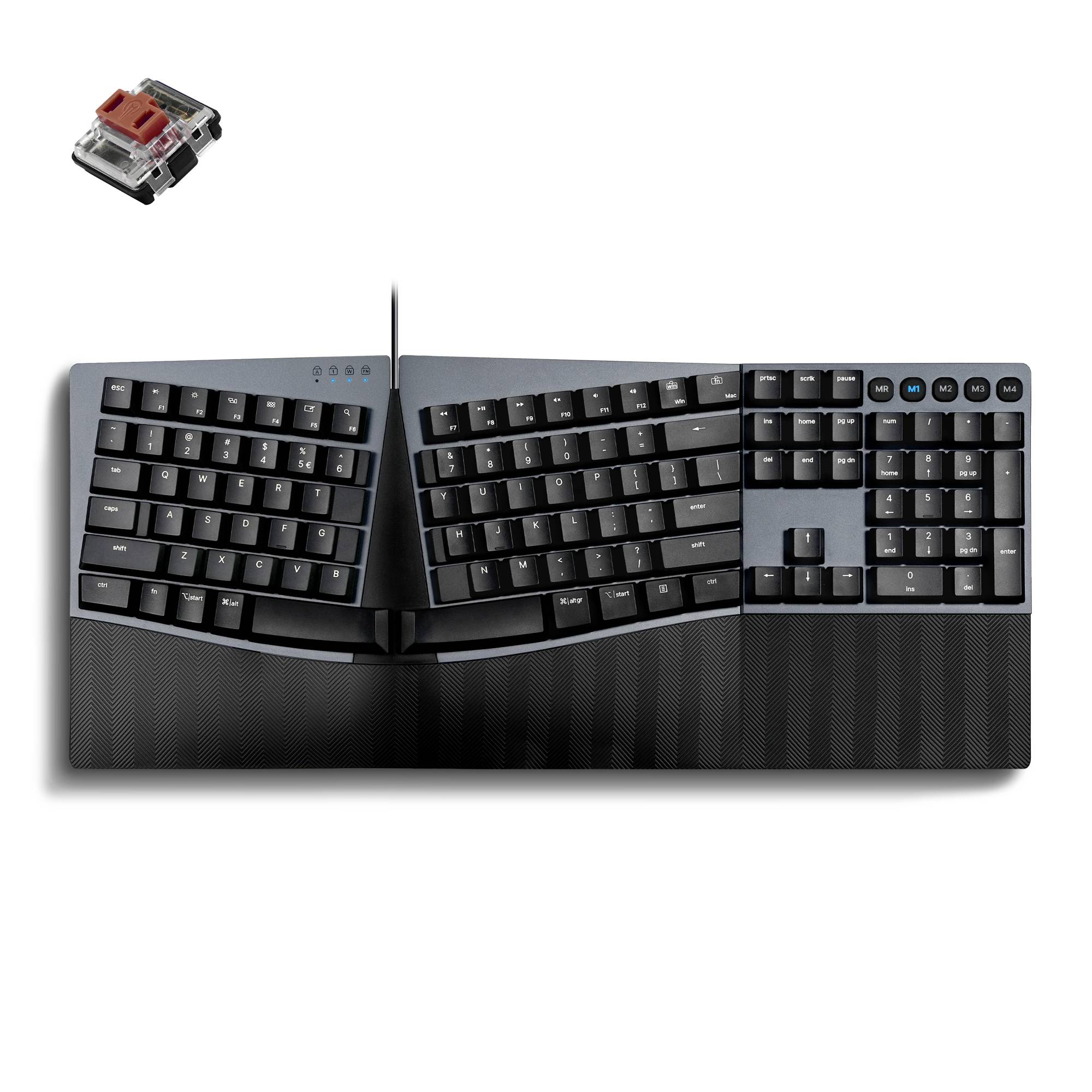 Perixx PERIBOARD-535 BL DE USB Tastatur Deutsch, QWERTZ Schwarz Ergonomisch