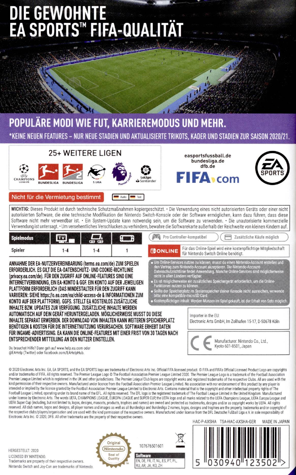 NSW Fifa 21 Legacy Edition Nintendo Switch USK: 0