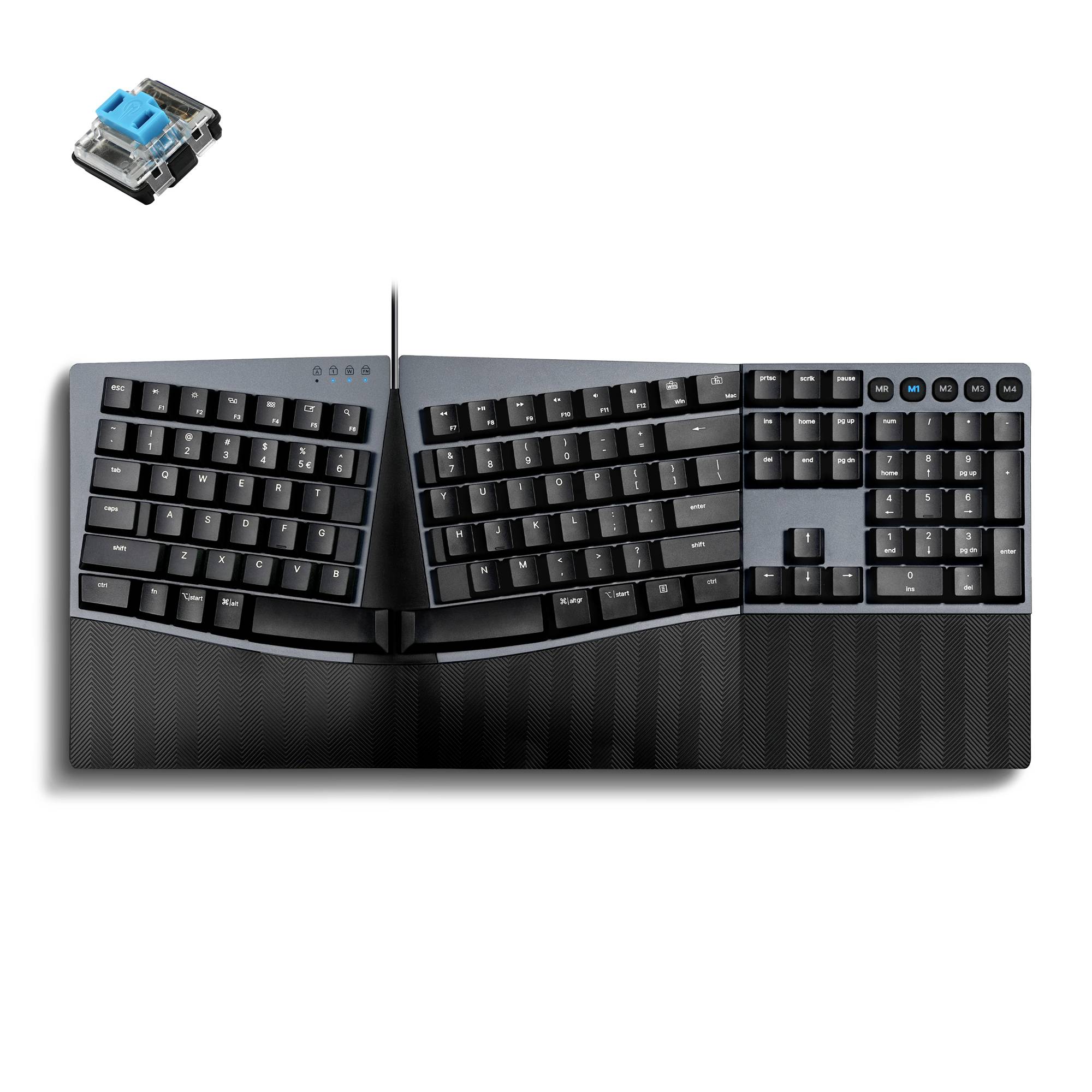 Perixx PERIBOARD-535 BR DE USB Tastatur Deutsch, QWERTZ Schwarz Ergonomisch