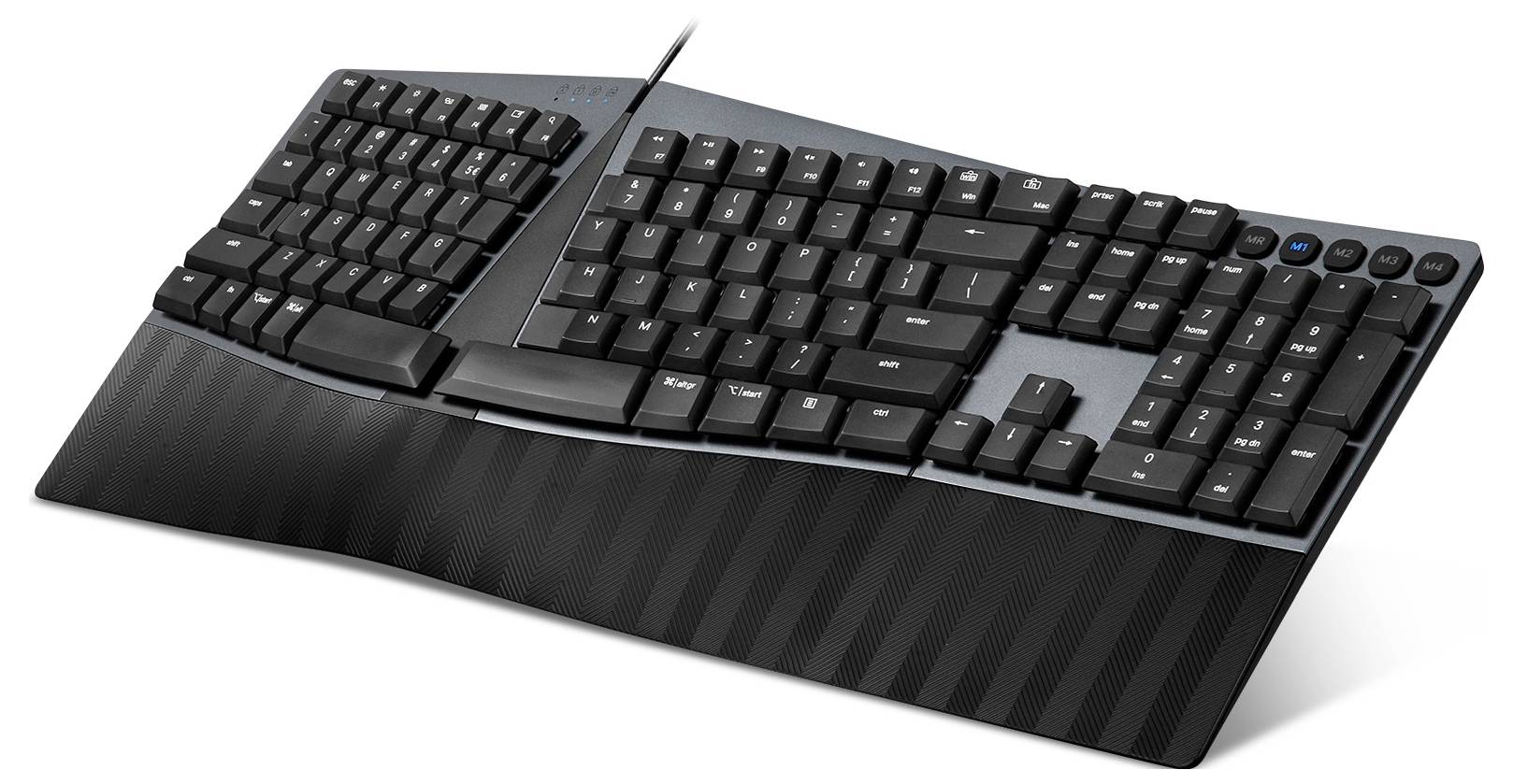 Perixx PERIBOARD-535 BR DE USB Tastatur Deutsch, QWERTZ Schwarz Ergonomisch