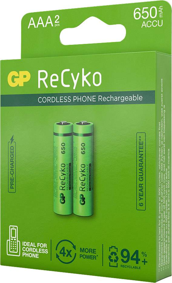GP Batteries GPRCK65AAA554C2 Micro (AAA)-Akku NiMH 650 mAh 1.2V 2St.