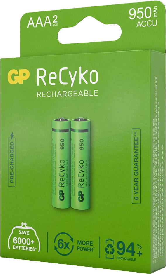 GP Batteries GPRCK95AAA646C2 Micro (AAA)-Akku NiMH 950 mAh 1.2V 2St.