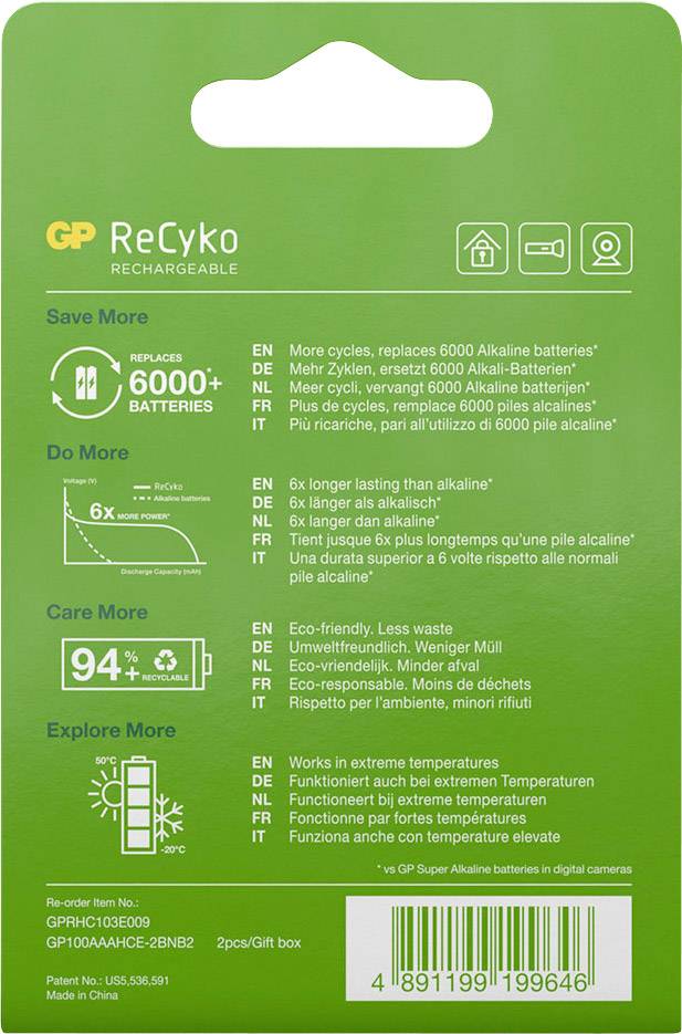 GP Batteries GPRCK95AAA646C2 Micro (AAA)-Akku NiMH 950 mAh 1.2V 2St.