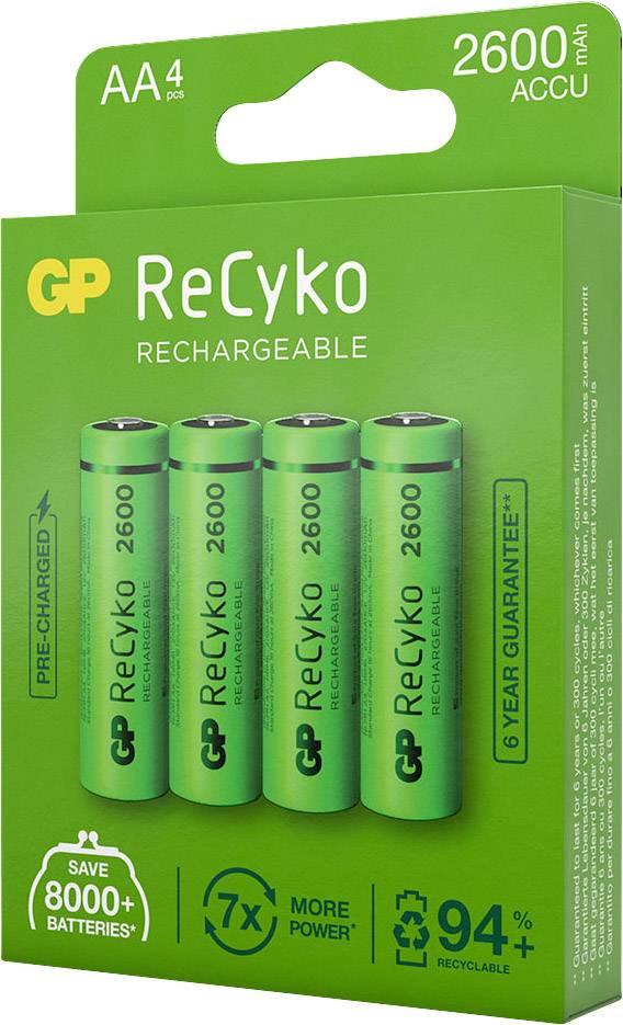 GP Batteries GPRCK260AA806C4 Mignon (AA)-Akku NiMH 2600 mAh 1.2V 4St.