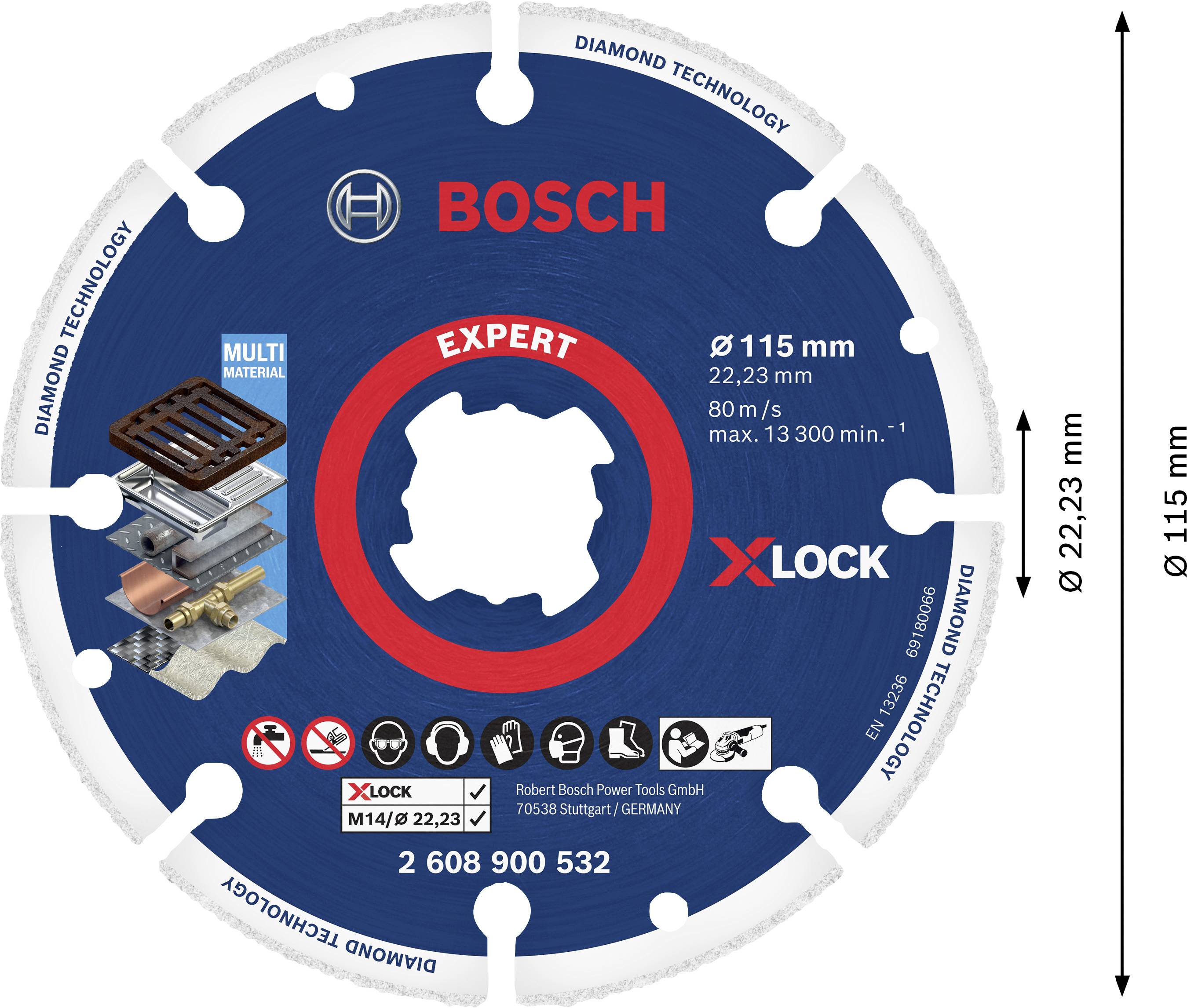 Schleifscheibe mit Bosch-Logo und 