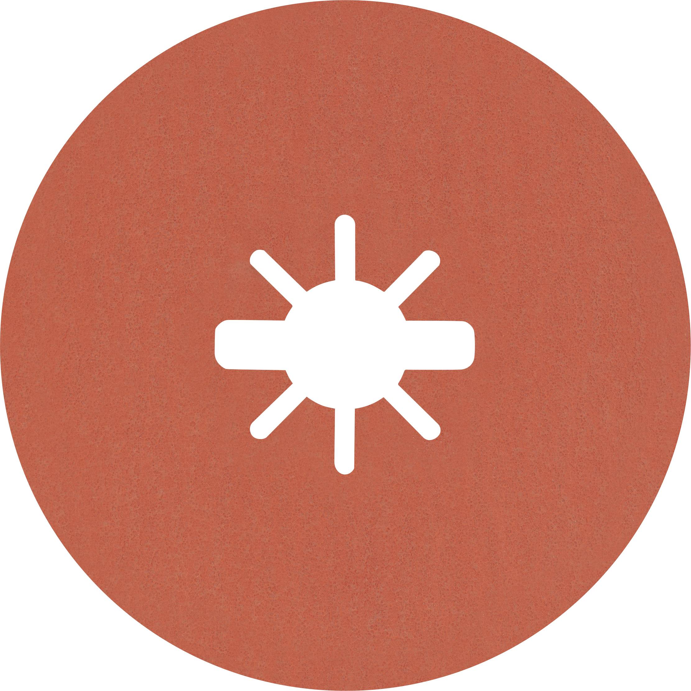 Ein weißes Sonnensymbol auf rotem Hintergrund, das auf Helligkeit oder Einstellungen hinweist.