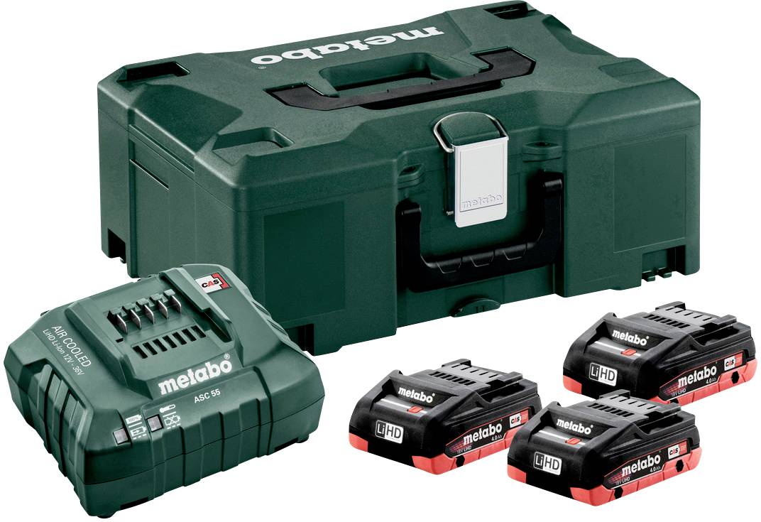 Metabo Basic Set 3 x LiHD 4.0 Ah 685133000 Werkzeug-Akku und Ladegerät 18 V 4 Ah LiHD