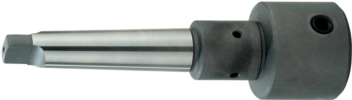Ein Bohrstangenhalter aus Metall mit zylindrischem Schaft und einem runden, bearbeiteten Kopf zur Befestigung am Werkzeughalter.