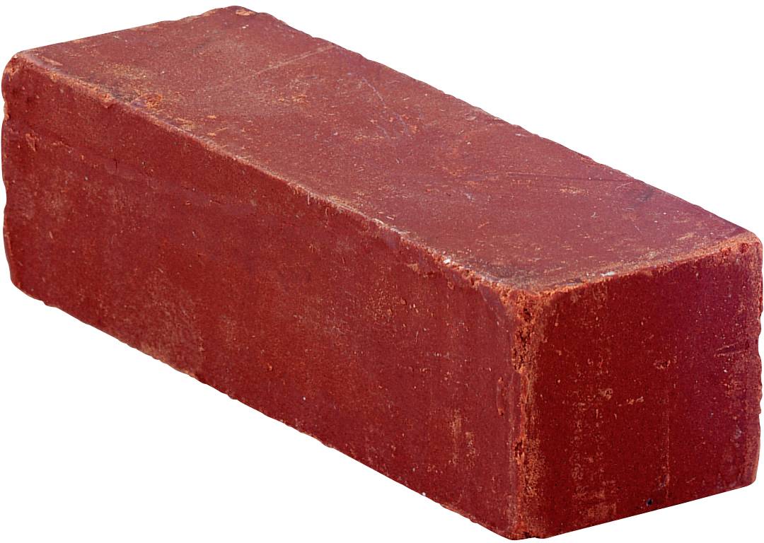 Roter Backstein auf weißem Hintergrund.