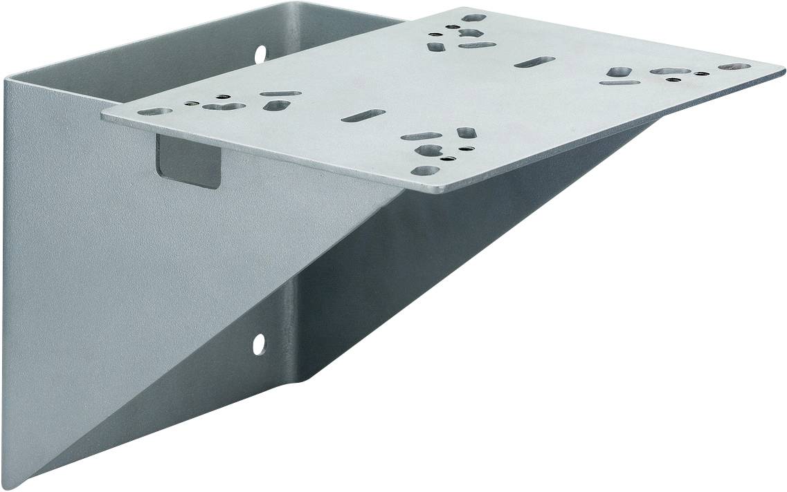 Metallischer Winkelhalter für Wandbefestigung, mit mehreren Löchern für flexible Verschraubung. Geeignet für tragende Konstruktionen.