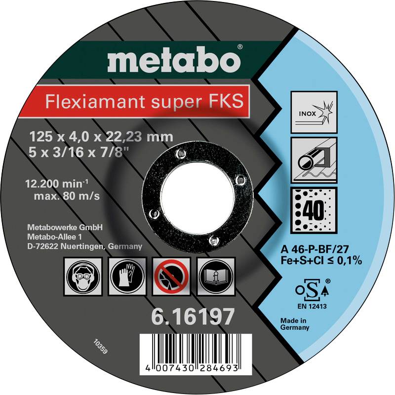 Metabo 616197000 Schruppscheibe gekröpft 22.23 mm 10 St.