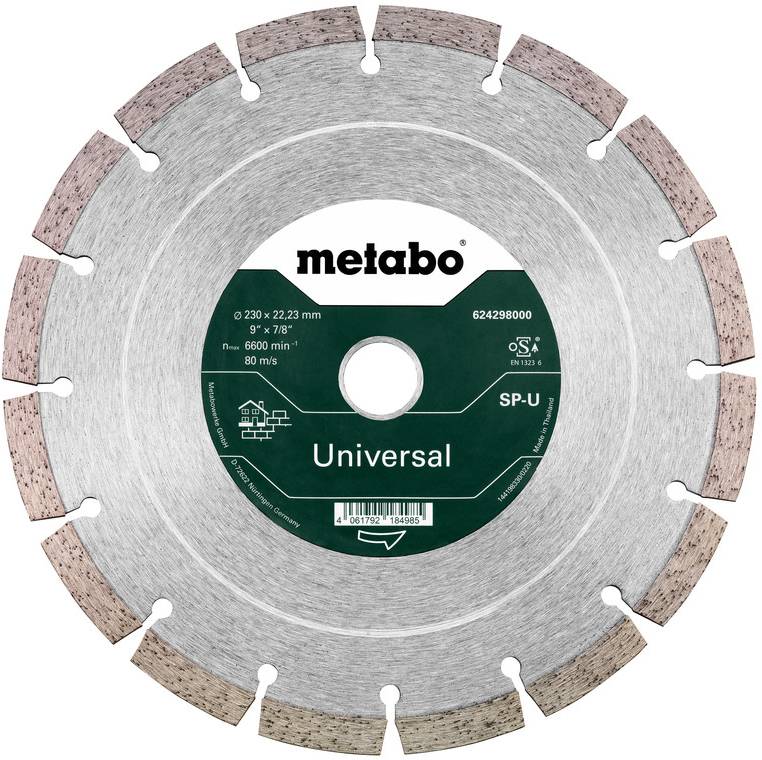 Zirkuläre Metabo Diamanttrennscheibe mit der Bezeichnung „Universal