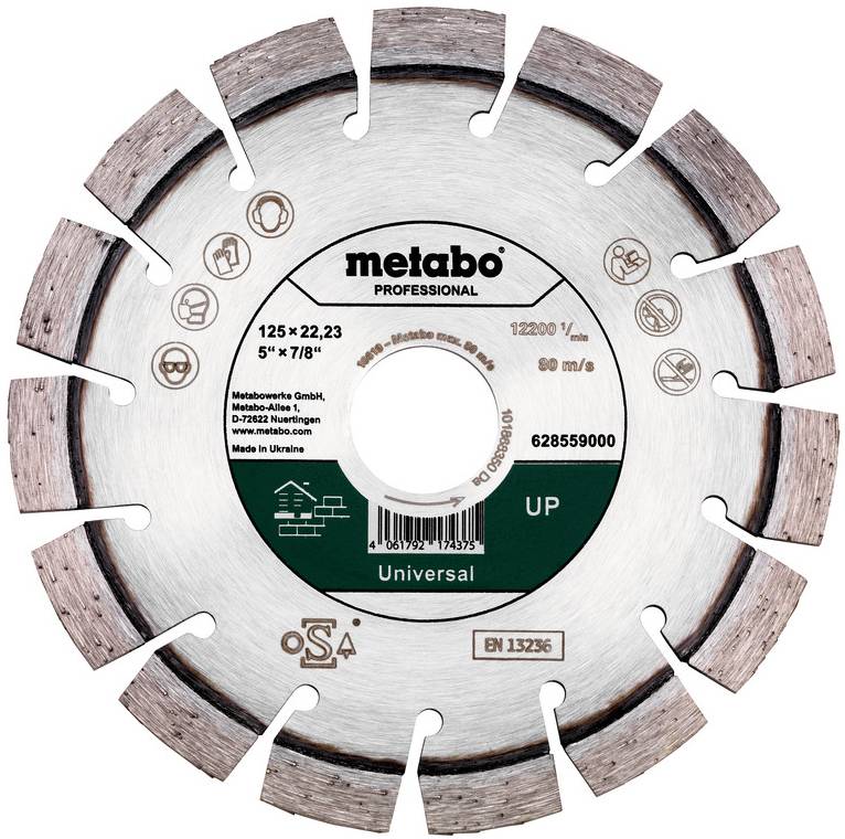 Metabo Professional segmentierte Diamantsägeblatt mit der Bezeichnung „Universal