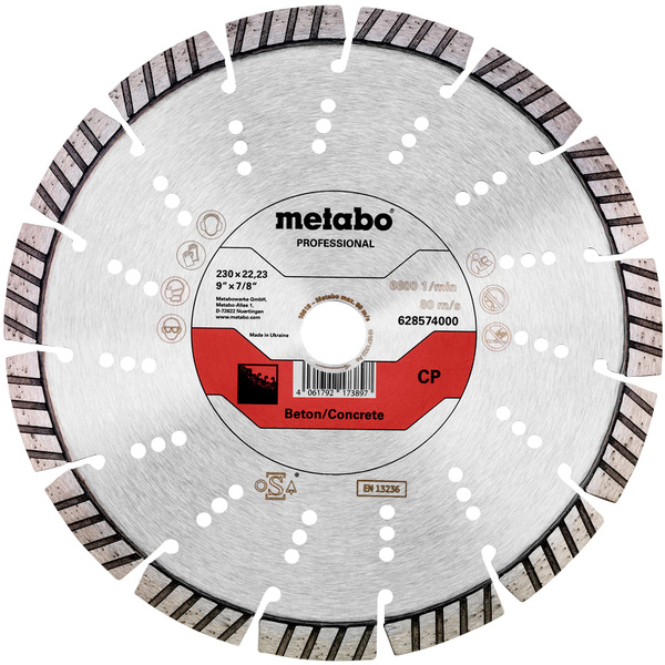 Metabo 628574000 Diamanttrennscheibe Durchmesser 230mm Bohrungs-Ø 22.23mm 1St.