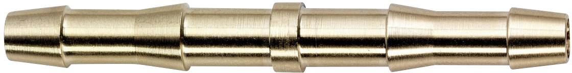 Ein Metallverbindungsstück mit mehreren Stufen und einem glatten Ring in der Mitte. Es wird zur Verbindung von Schläuchen verwendet.