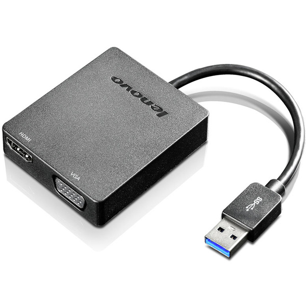 Lenovo Universal USB 3.0 to VGA/HDMI Adapter 4X90H20061 USB Adapter