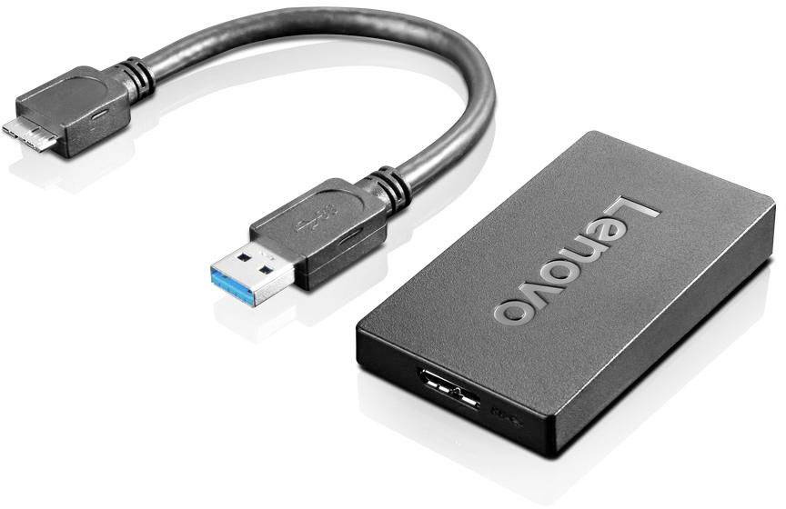 Lenovo 4X90J31021 USB 3.2 Gen 1 (USB 3.0) Adapter [1x USB 3.2 Gen 1 Stecker A (USB 3.0) - 1x DisplayPort Buchse] Schwarz