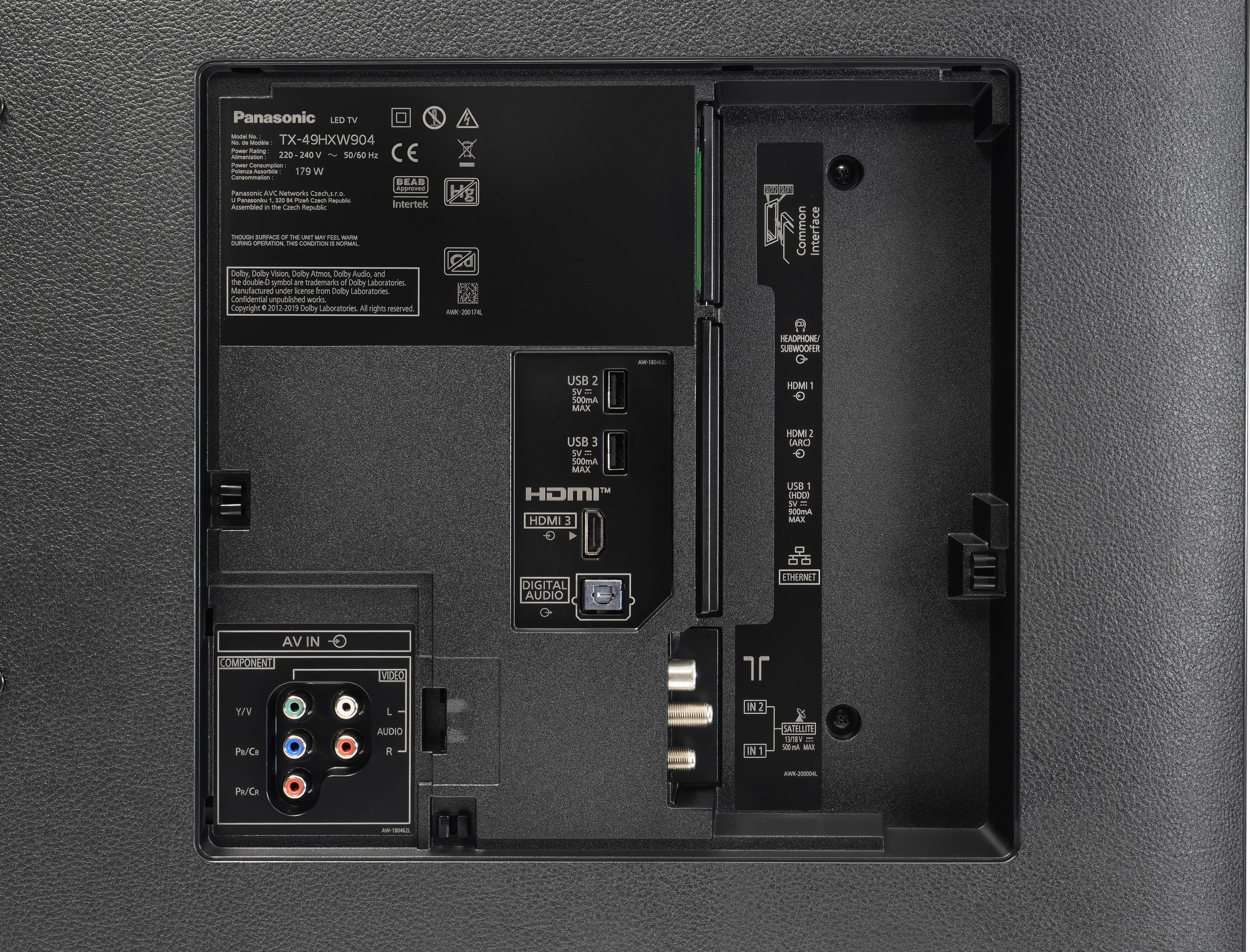 Panasonic TX-43HXW904 LED-TV 108cm 43 Zoll EEK G (A - G) Twin DVB-T2/C/S2, UHD, Smart TV, WLAN, PVR ready, CI+ Schwarz