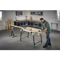 Wolfcraft 6909000 MASTER work 1600 mobiler Arbeitstisch 21kg Schwarz, Silber Wolfcraft 6909000 MASTER work 1600 mobiler Arbeitstisch 21kg Schwarz, Silber
