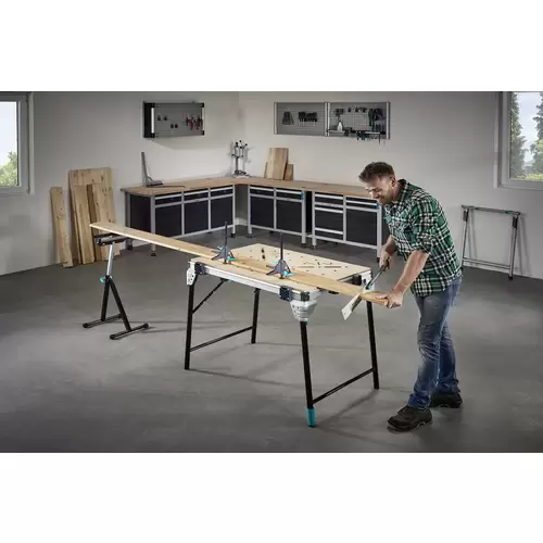 Wolfcraft 6909000 MASTER work 1600 mobiler Arbeitstisch 21kg Schwarz, Silber Wolfcraft 6909000 MASTER work 1600 mobiler Arbeitstisch 21kg Schwarz, Silber