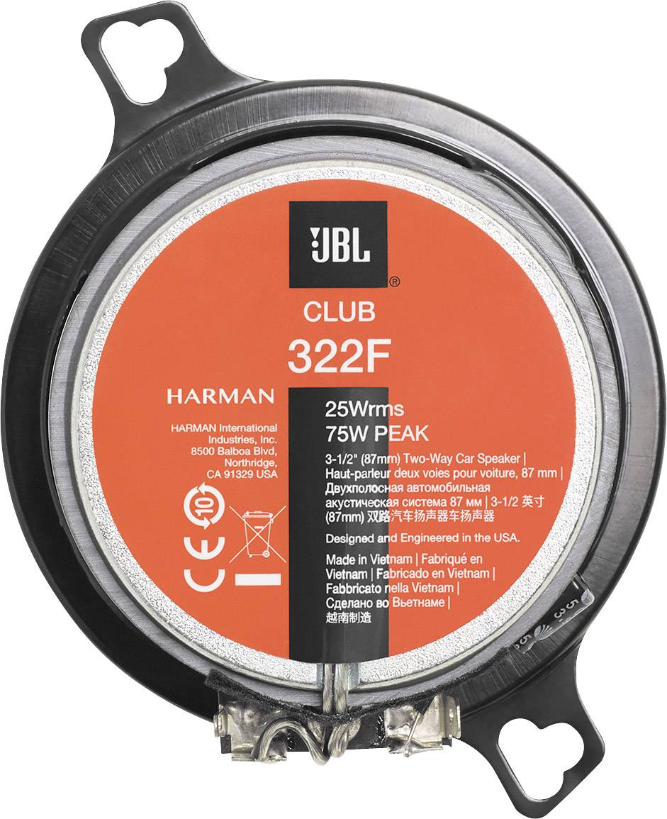 JBL Club 322F 2-Wege Einbau-Lautsprecher 75 W Inhalt: 2 St.