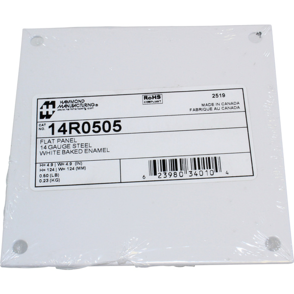 Hammond Electronics Montageplatte Stahl Weiß (L x B x H) 124 x 124 x 1.8 mm 1 St.