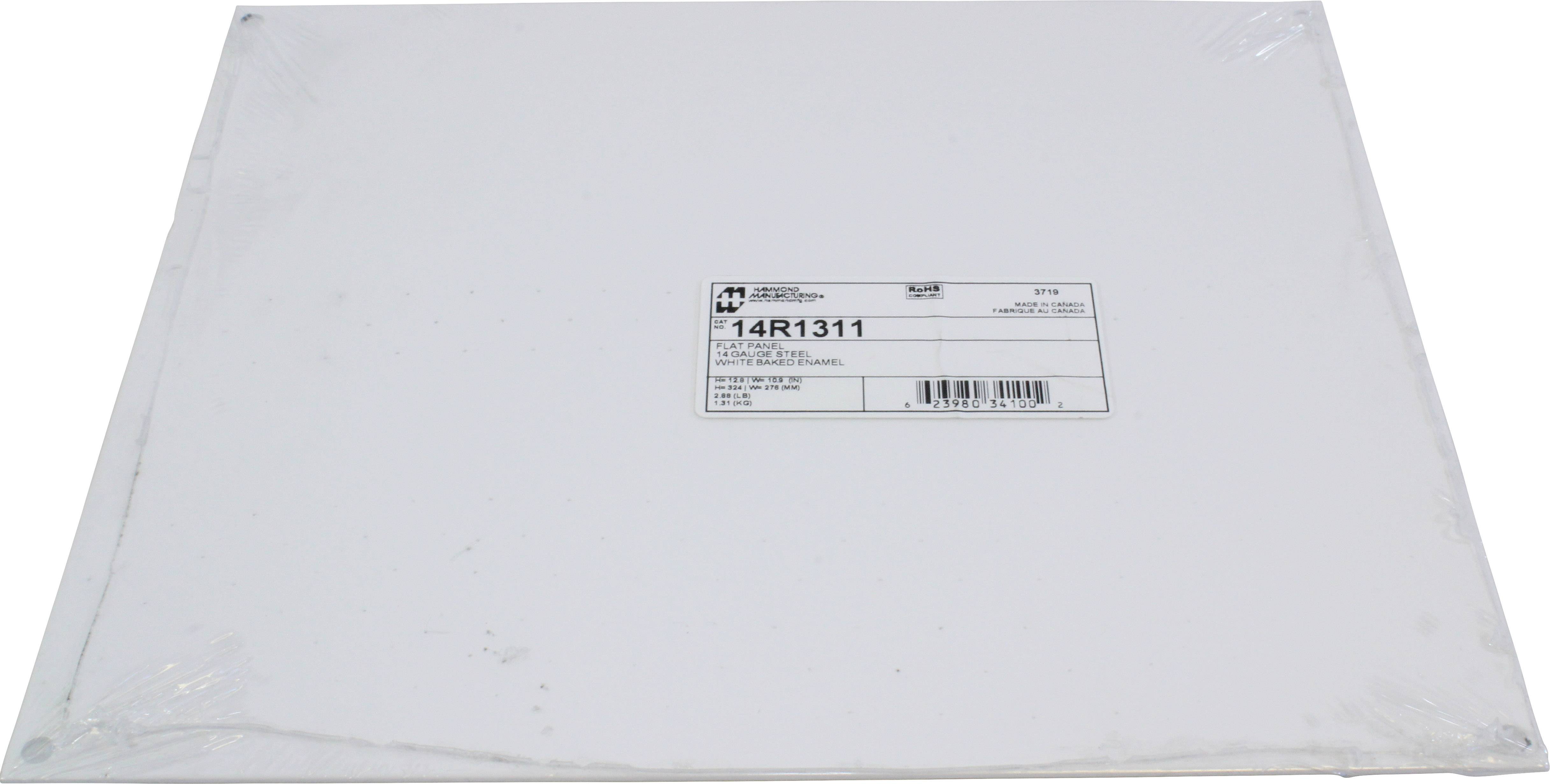 Ein weißer Karton mit einem Etikett in der Mitte, auf dem eine Produktnummer ('14R1311') und andere Details gedruckt sind.