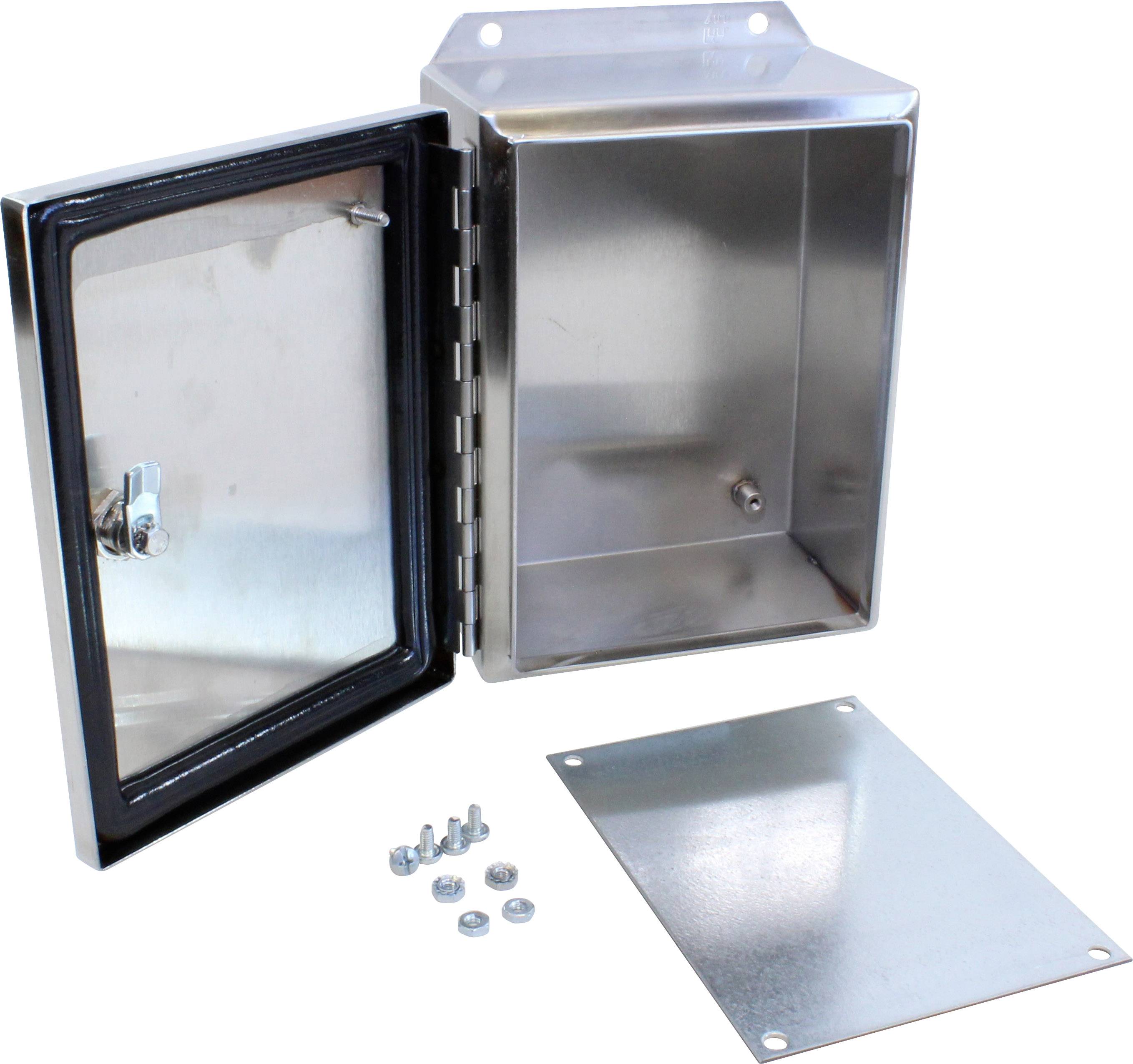 Hammond Electronics Wand-Gehäuse 203 x 152 x 89 Edelstahl Edelstahl 1 St.