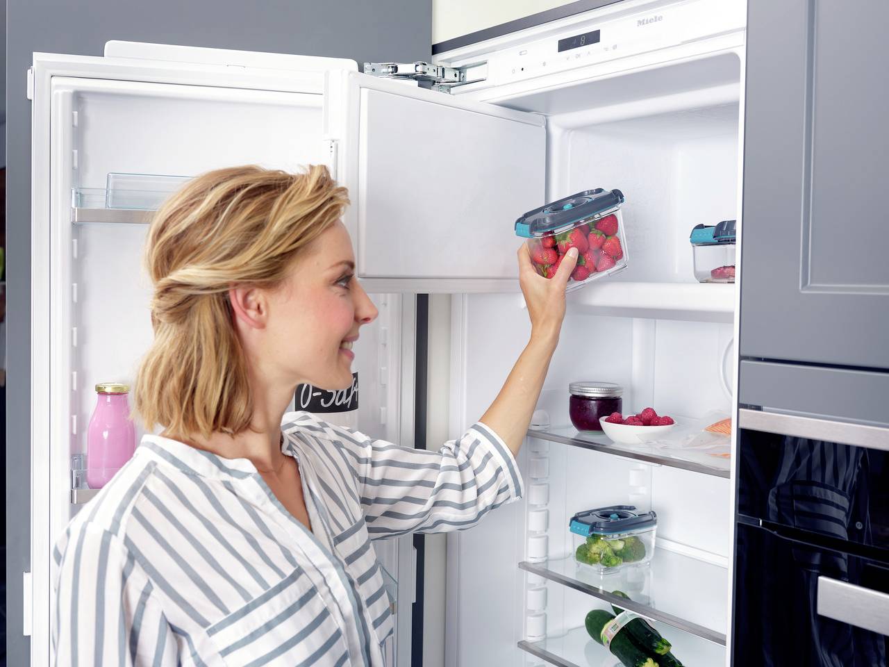 Leifheit 3233 3233 Vakuumbehälter Anthrazit, Türkis, Transparent