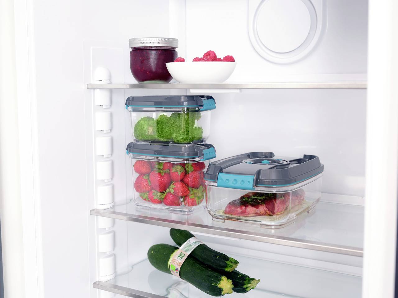 Leifheit 3233 3233 Vakuumbehälter Anthrazit, Türkis, Transparent