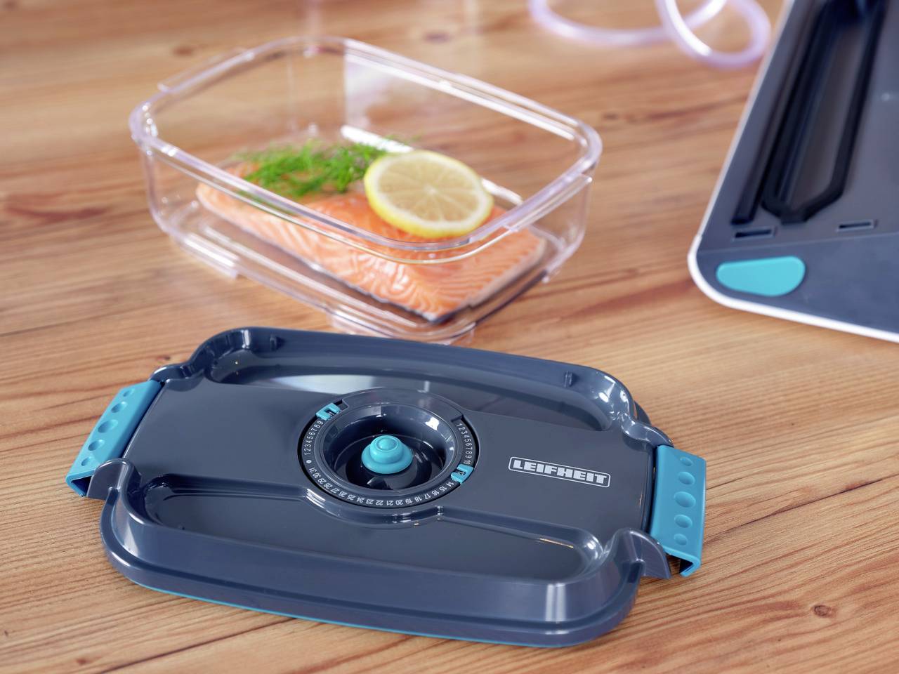 Leifheit 3233 3233 Vakuumbehälter Anthrazit, Türkis, Transparent