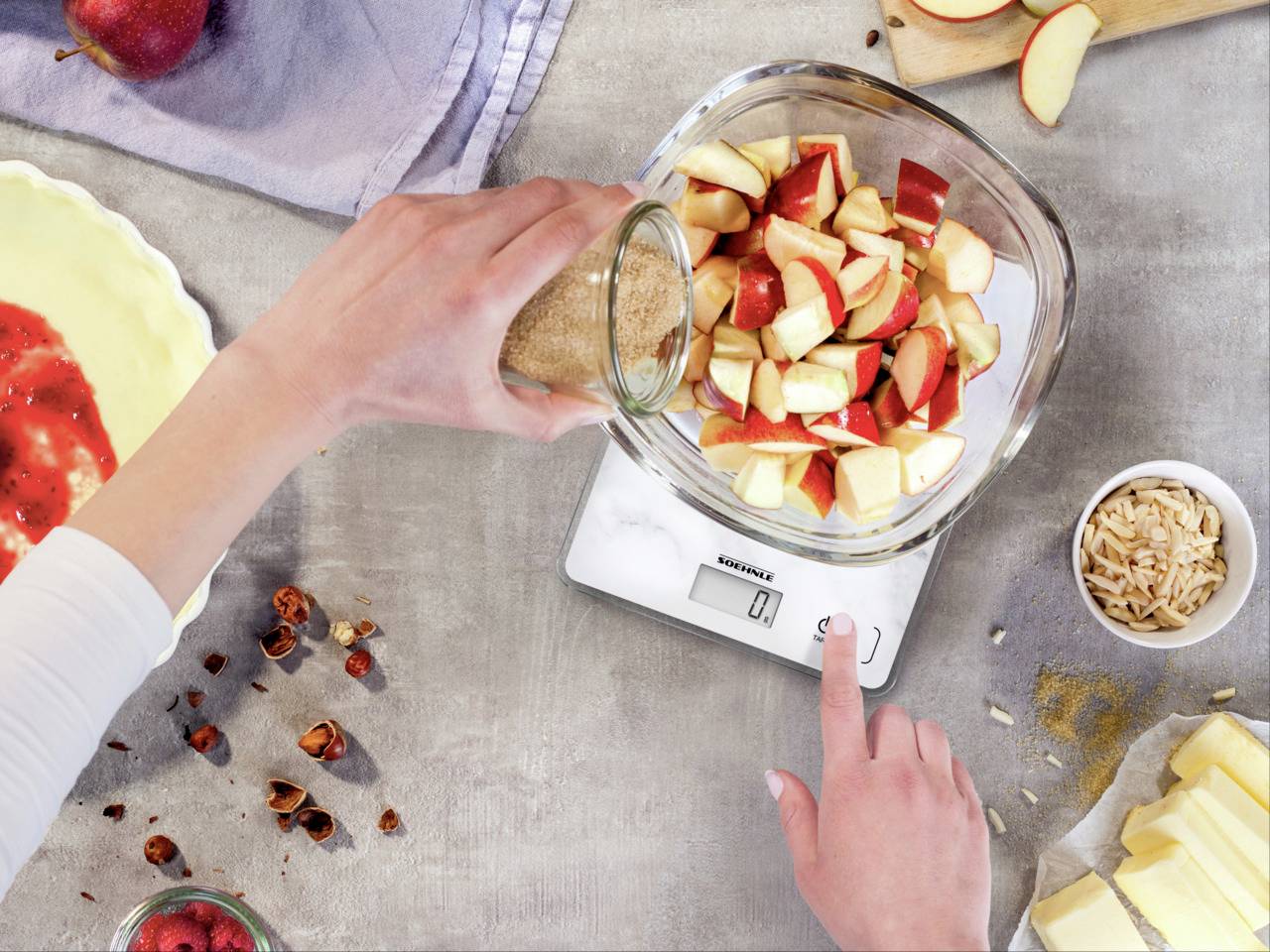 Soehnle Page Compact 300 Marble Digitale Küchenwaage digital Grau