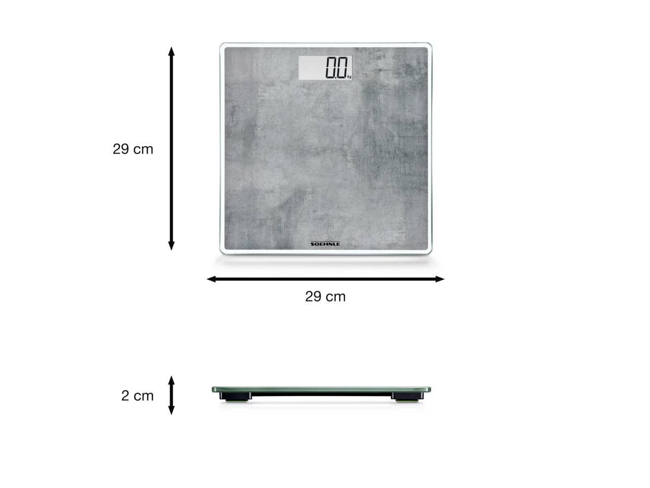 Soehnle Style Sense Compact 300 Concrete Personenwaage 63882 digital Wägebereich (max.)=180 kg Grau