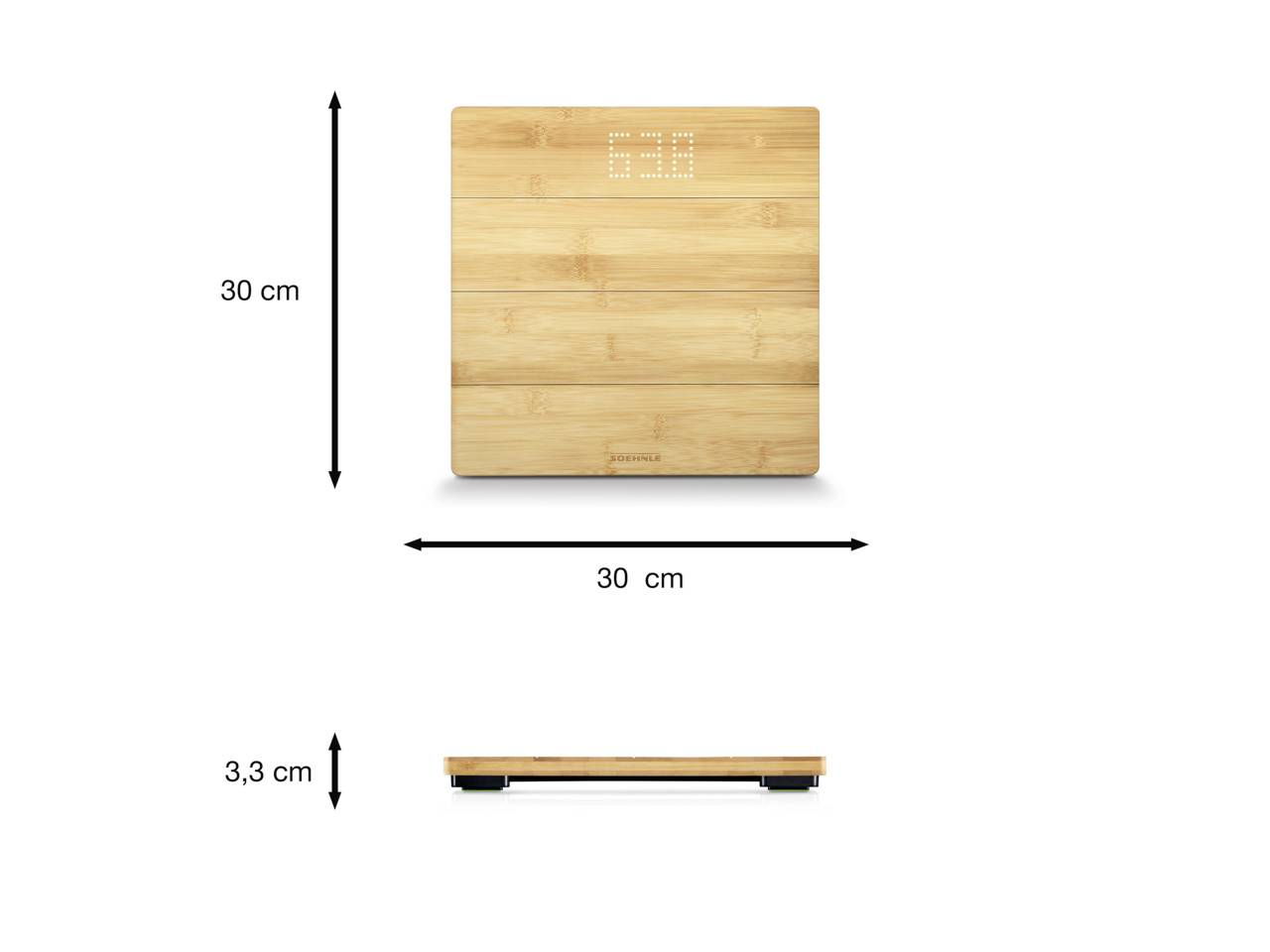 Soehnle Style Sense Bamboo Magic Personenwaage 63880 digital Wägebereich (max.)=180 kg Holz