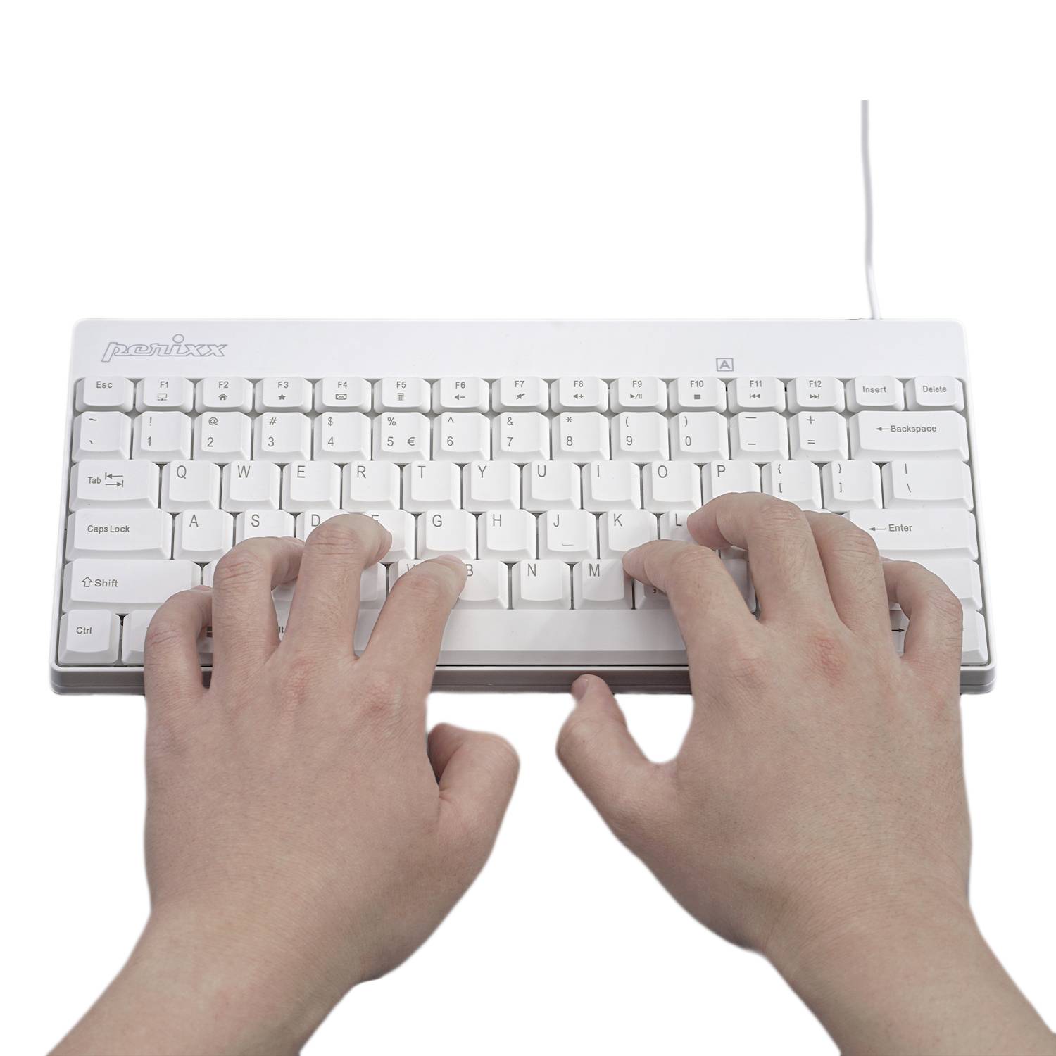 Perixx PERIDUO-212W Kabelgebunden Tastatur, Maus-Set Deutsch, QWERTZ Weiß