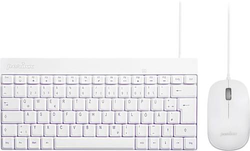 Perixx PERIDUO-212 W Kabelgebunden Tastatur, Maus-Set Deutsch, QWERTZ Weiß