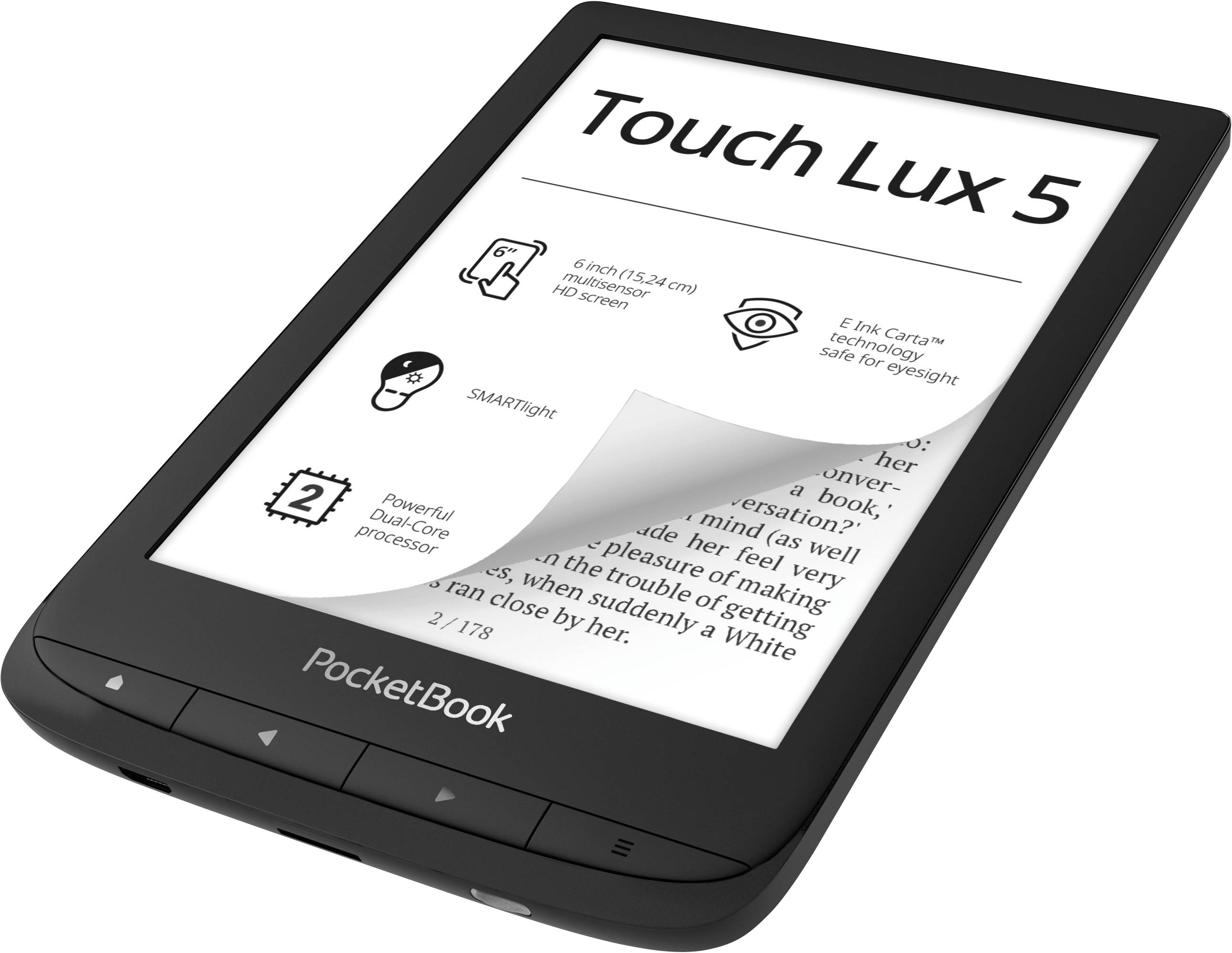 PocketBook Touch Lux 5 eBook-Reader 15.2 cm (6 Zoll) Schwarz