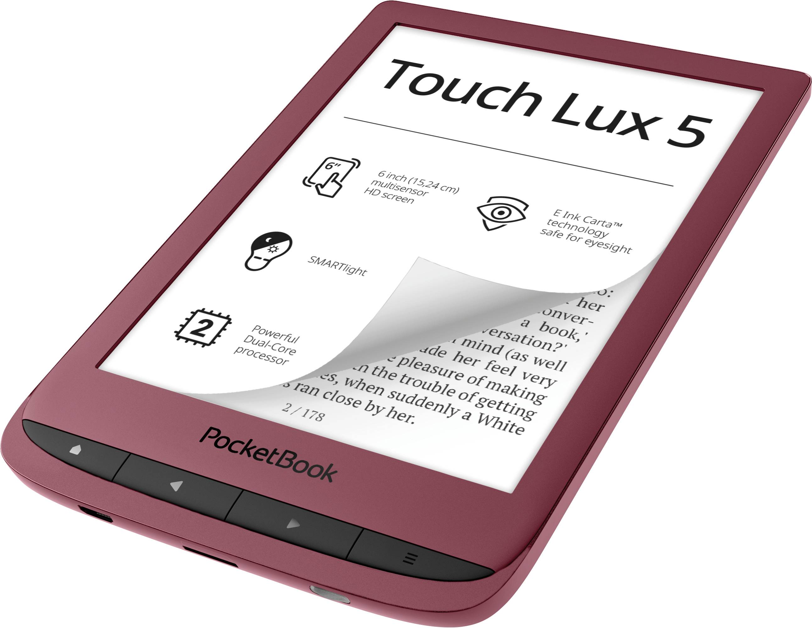 PocketBook Touch Lux 5 RubyRed eBook-Reader 15.2 cm (6 Zoll) Ruby, Rot